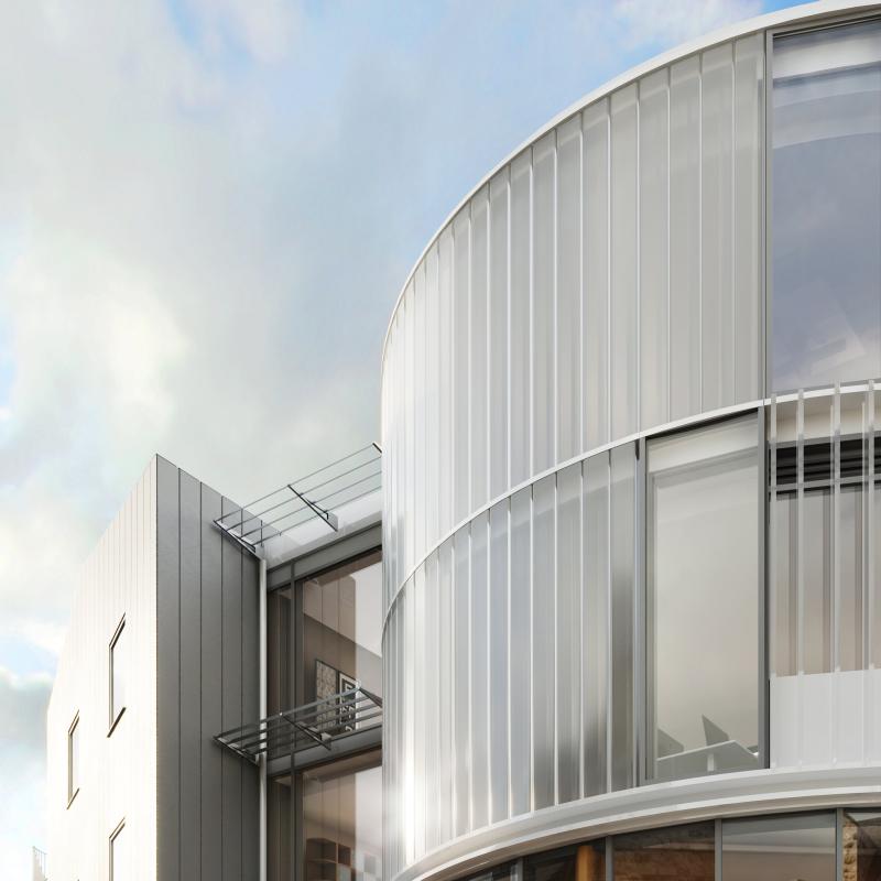 Pixel Penzance glass facade Stride Treglown
